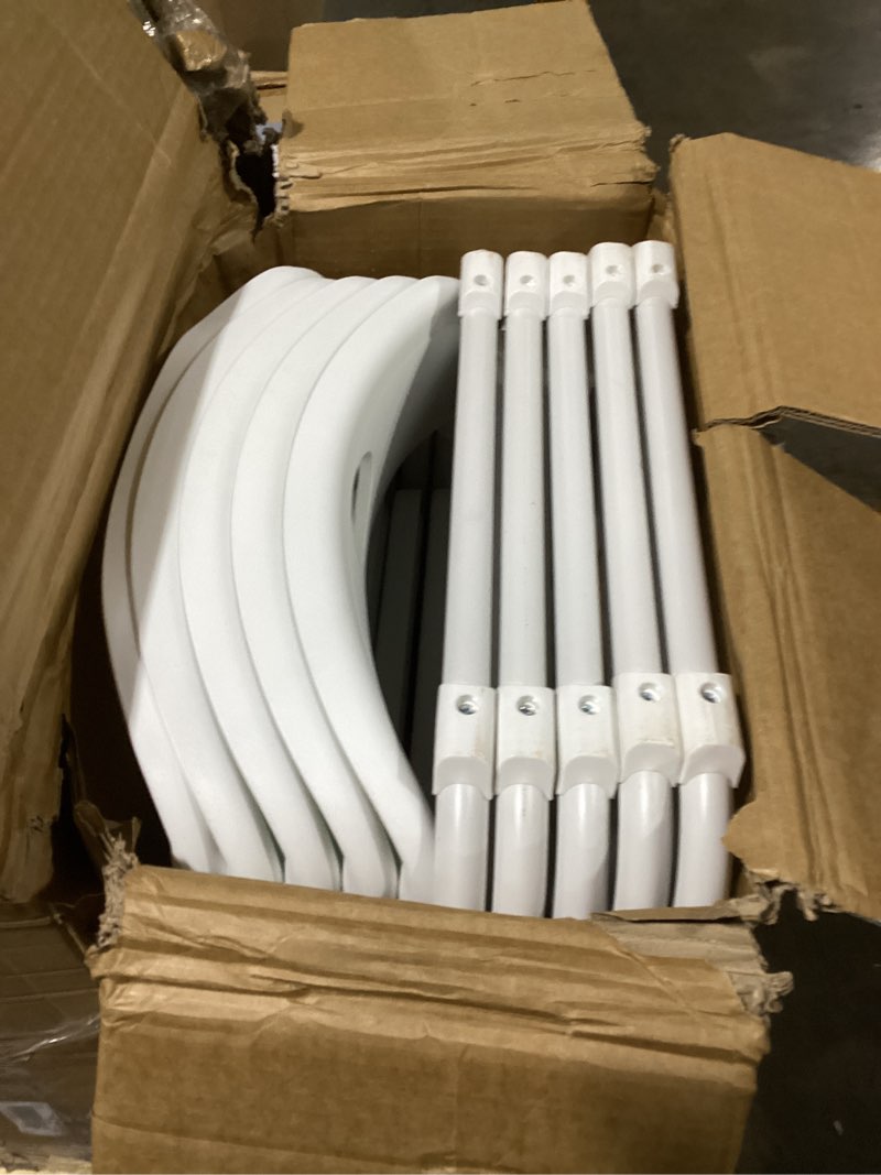 Condition photo showing As Is for 10 Pack White Plastic Folding Chairs, Indoor Outdoor Heavy-Duty Stackable Seats with Steel Frame, 350 lbs Capacity Portable Commercial Foldable Chairs for Party Events Wedding Dining Picnic Office