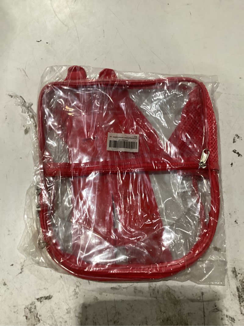 Condition photo showing New/Like New for uspeclare clear backpack for stadium approved 12×6×12, water proof clear bag for stadium events and concert work sport event red small