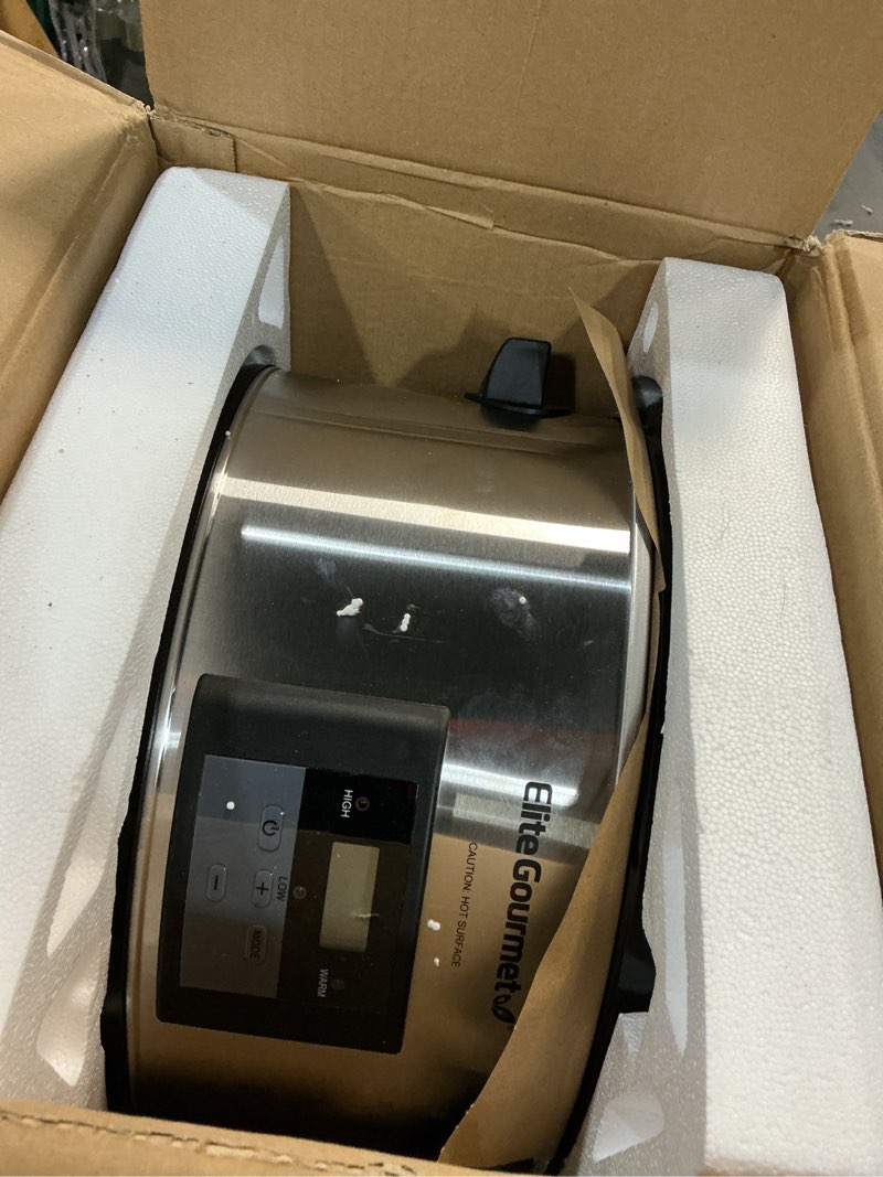 Condition photo showing As Is for Elite Platinum Digital Slow Cooker  Stainless Steel  8.5 Quart
