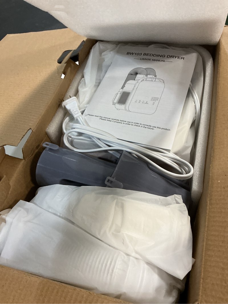 Condition photo showing Good Condition for morfy portable blanket warmer, comfortable warm air for beds, sweat drying, coping with climate changes, all seasons, with shoe dryer attachment, dual nozzle, 3 speed, 7 temperature, lcd touch light grey large1000w