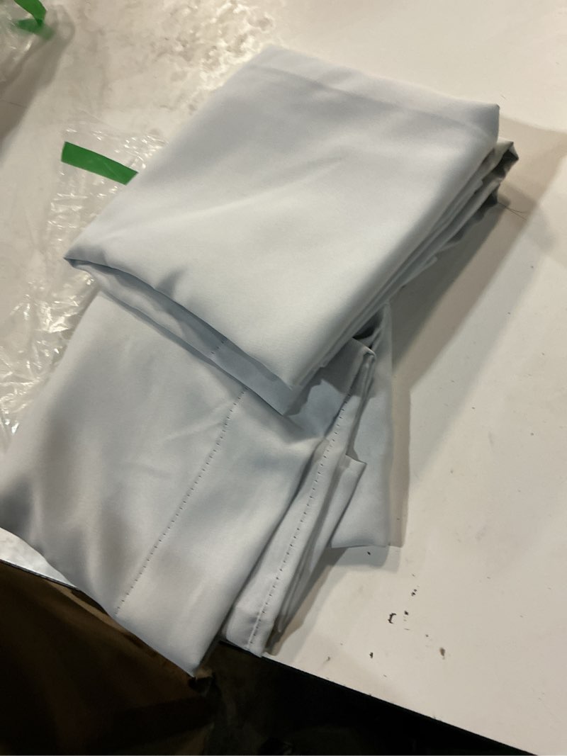 Condition photo showing Good Condition for joydeco white blackout curtains long for bedroom, curtains  length 2 panels set, room darkening curtains & drapes for living room window (w52 x l96 inch, greyish white)