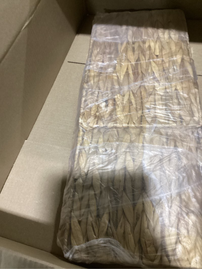 Condition photo showing As Is for glasaort 24" x 60" natural rattan cane webbing roll, natural cane webbing | rattan fabric roll, chair cane webbing & open square mesh caning material for diy, furniture repair, cabinets, crafts