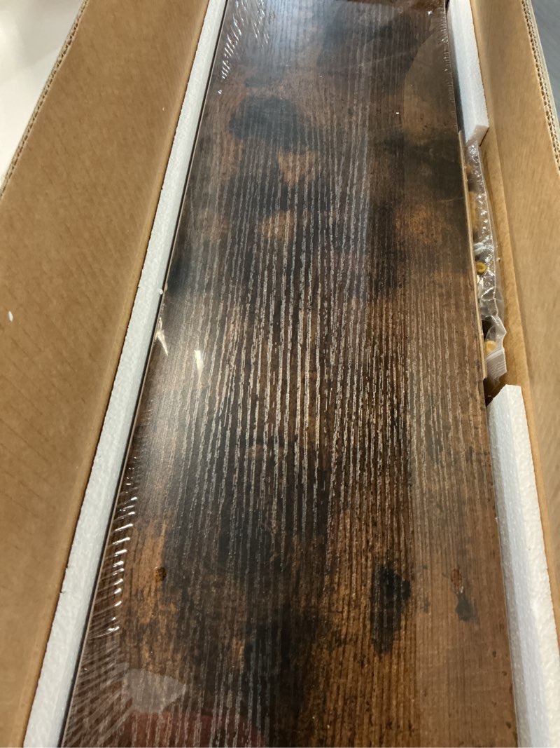 Condition photo showing New/Like New for bayka floating shelves set of 2, 22.5 inches farmhouse rustic wood wall mounted shelves for bathroom, bedroom, living room or kitchen, hanging shelf decor book with 22lbs capacity, rustic brown b. rustic brown - americana farmhouse style 22.5inches