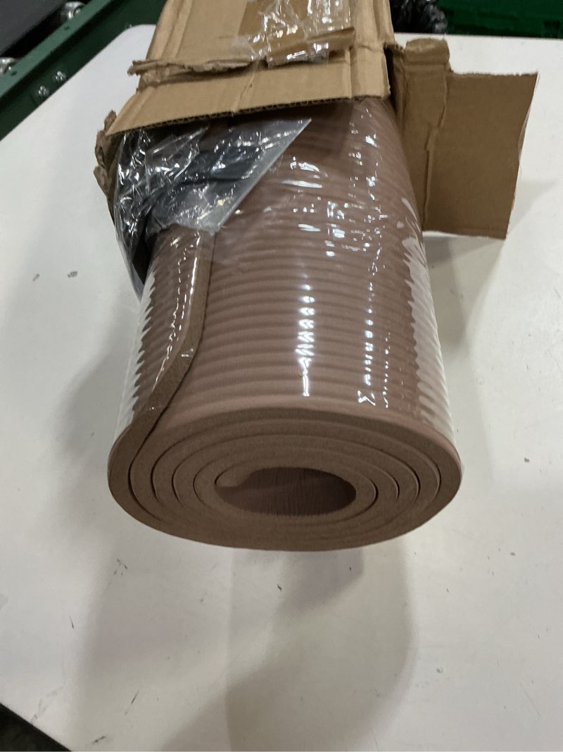 Condition photo showing Good Condition for gruper yoga mat non slip nbr extra thick yoga mat, 72"l x 32"/24"w x 0.6"/0.4"th (185cm x 80cm/61cm x 15mm/10mm), anti-tear exercise mat with carrying strap and bag, workout mats for yoga, pilates brown 72 x 24 x 0.4 inches