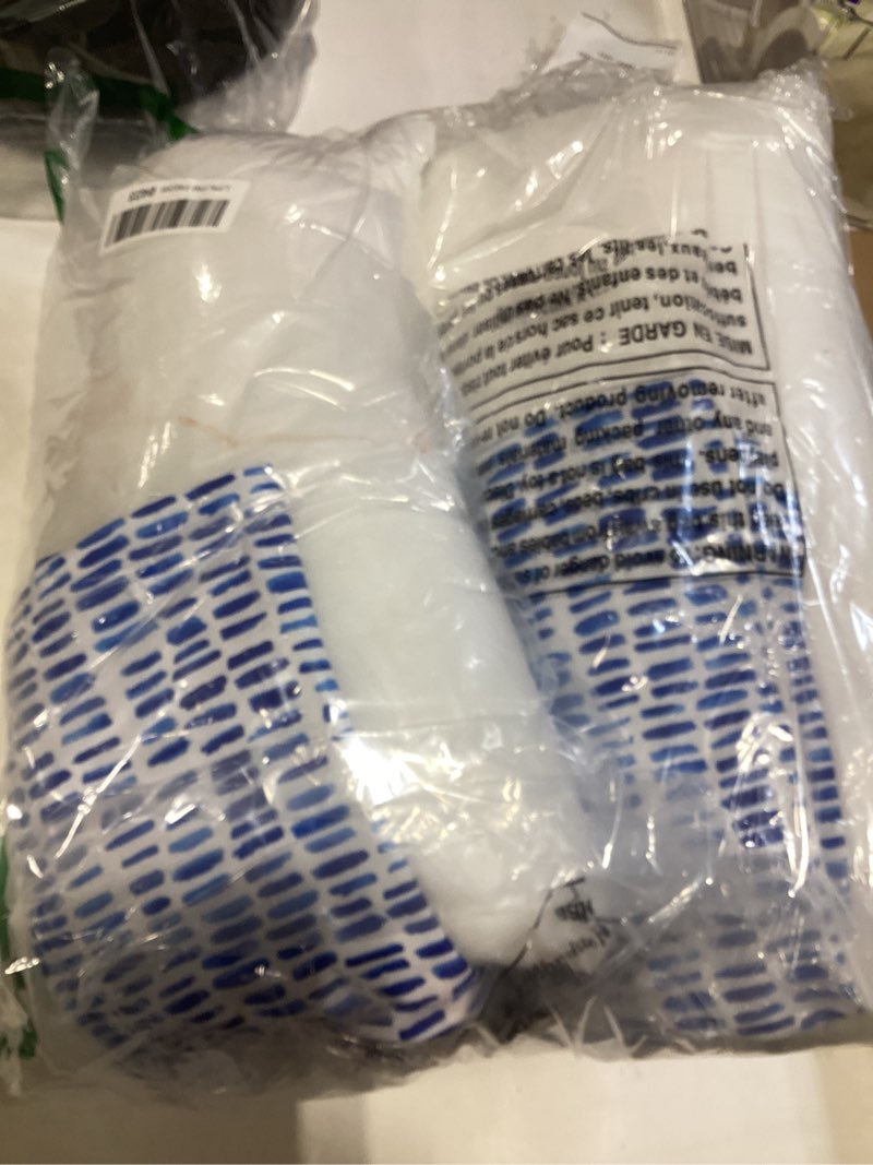 Condition photo showing Good Condition for outdoor lumbar pillows - decorative pillows with insert included set of 2 outdoor pillows for patio furniture 12x20 inch blue dots 12×20 inch