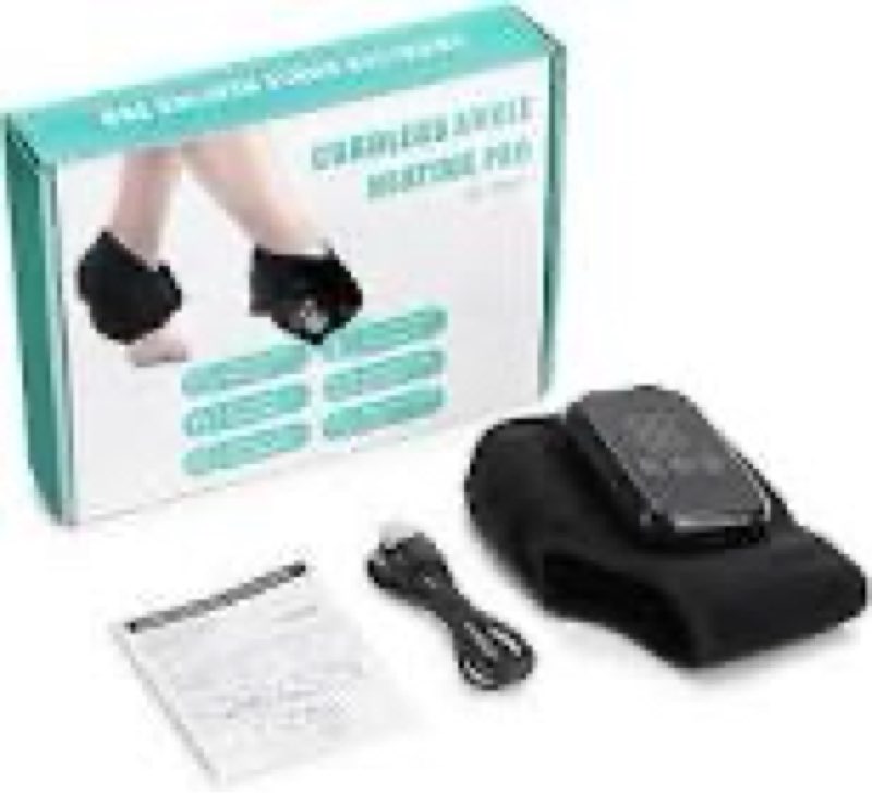 cordless foot massager for neuropathy, foot renew massager, ankle massager for pain relief, hsa eligible fsa, ankle heating pad with massage, foot heating pad, black
