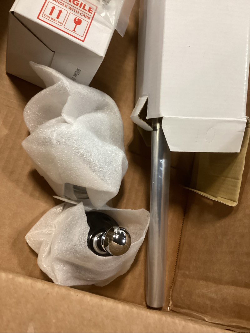 Condition photo showing As Is for kingston brass bak911148c water onyx 3-piece 24-inch towel bar bathroom accessory set in polished chrome