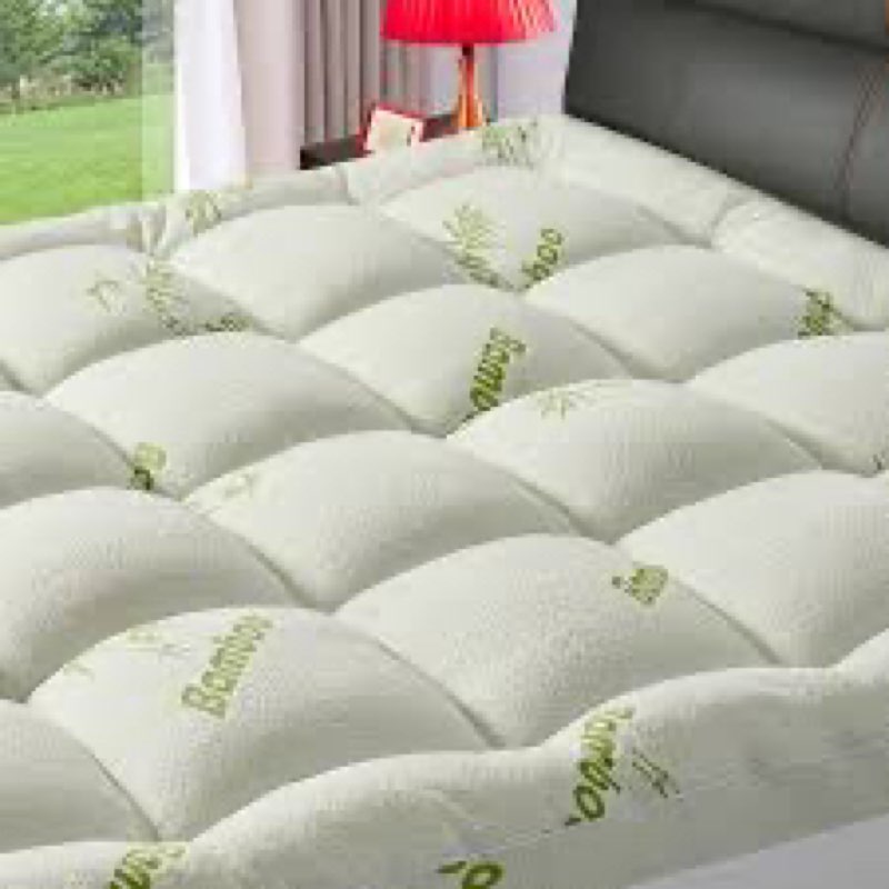 Jov5tic Mattress Topper Queen Size - 1200GSM 3D+7D Down Alternative Fill, Viscose Made from Bamboo C