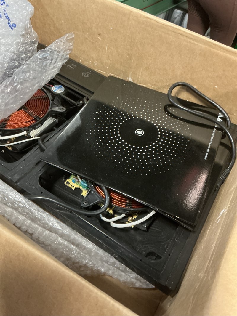 Condition photo showing As Is for Double Induction Cooktop,Portable Induction Cooker with 2 Burner Independent Control,Ultrathin Body,10 Temperature,1800W-Multiple Power Levels,3 Hour Timer,Safety Lock