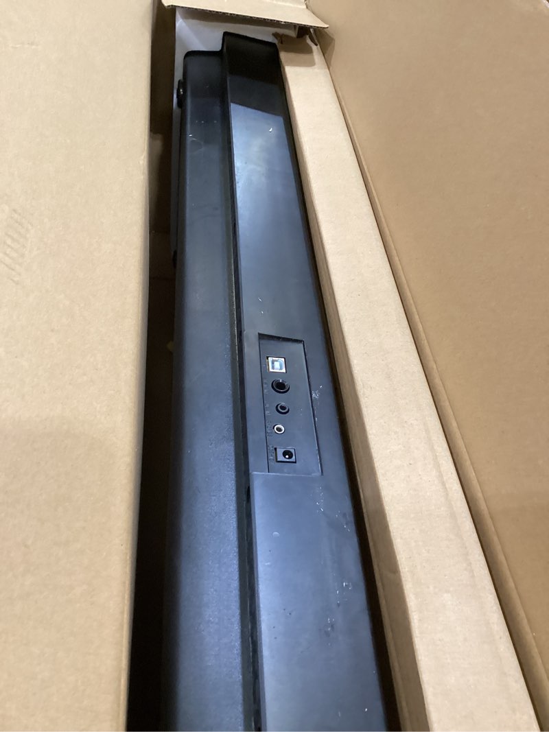 Condition photo showing As Is for rockjam rj761 61 key keyboard piano with keyboard bench, digital piano stool, sustain pedal, headphones & lessons