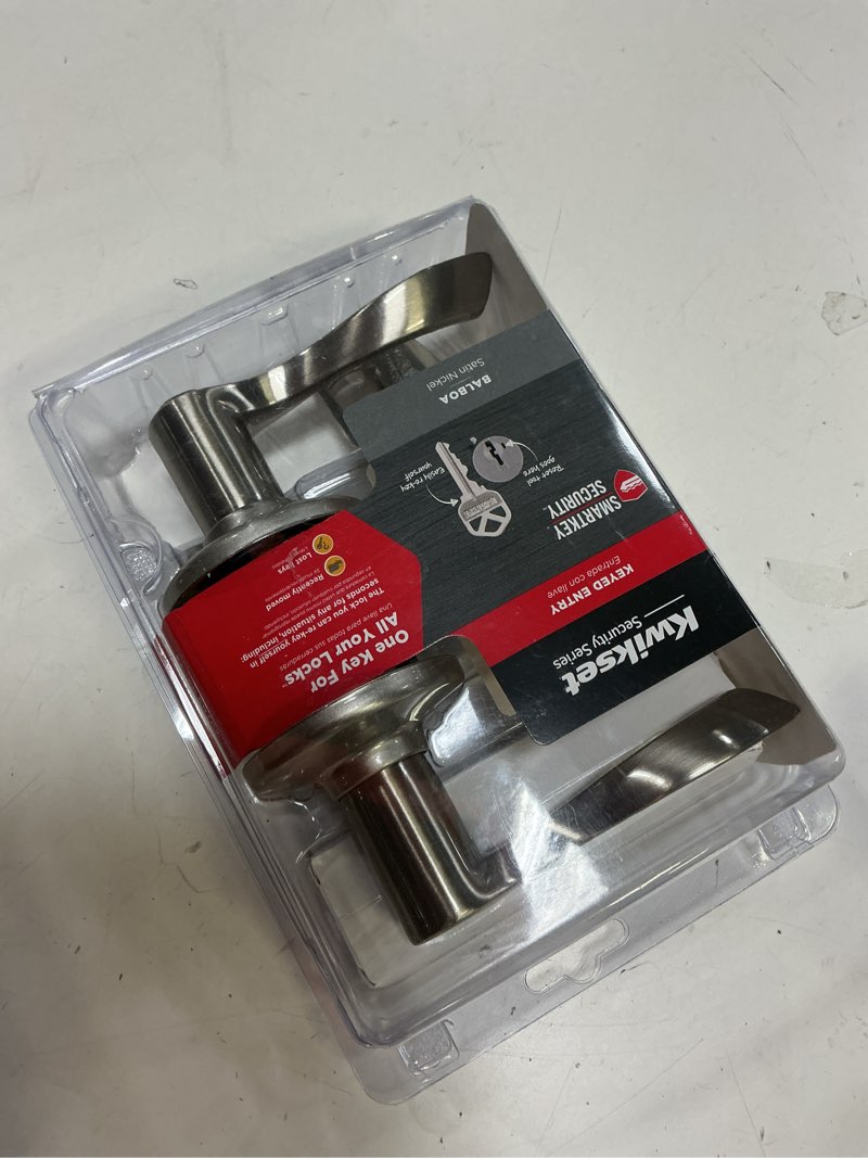 Condition photo showing As Is for kwikset 405bl 15 smt cp k6 v2 balboa keyed entry lever  satin nickel - quantity 1
