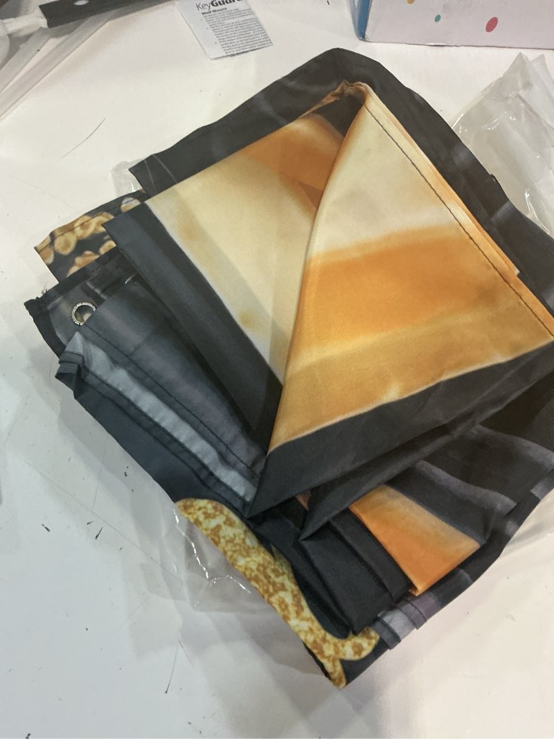 Condition photo showing As Is for tingjoo prom send off 2026 backdrop black and gold graduation decorations 71 x 78.7 inch gold crown class of 2026 congrats grad photo background banner for graduations party favors
