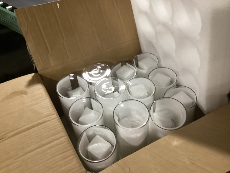 Condition photo showing Good Condition for 24 pack glass cylinder vases 4,6,8,10 inch tall clear flower vase hurricane floating candle holder for table centerpiece wedding home decor 24 pack (4,6,8,10 inch )