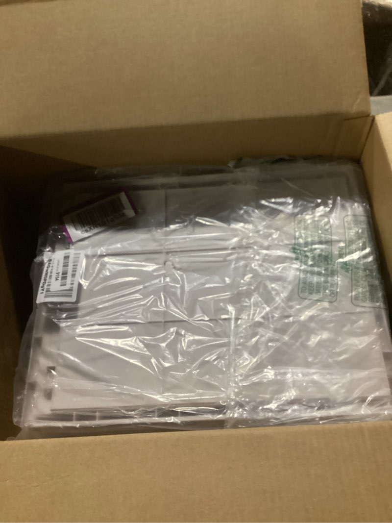 Condition photo showing Good Condition for Pinkpum 5 Pack Stackable Plastic Storage Closet Organizers and Storage Bins Drawer Shelf Storage Container for Wardrobe Cupboard Kitchen Bathroom Office White White 5 Pack L