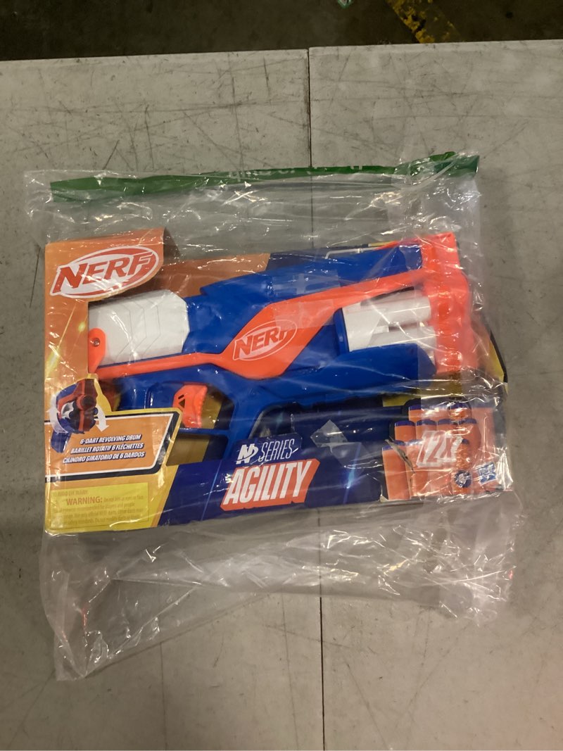 Condition photo showing Good Condition for nerf n series agility blaster, 12 n1 darts compatible only n series blasters, 6 dart drum, kids outdoor games