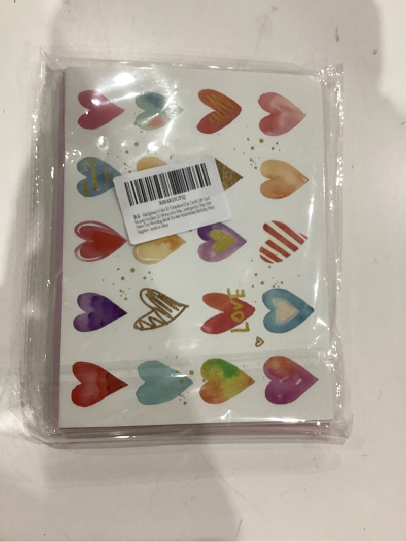 Condition photo showing New/Like New for 6 Sets Pop Up 3D Valentine's Day Gift Card Holders 3D Red Pink Candy Hearts Greetings Cards with Envelopes for Him Her Coworkers Teacher Sweet Day Wedding Bridal Shower Anniversary Birthday