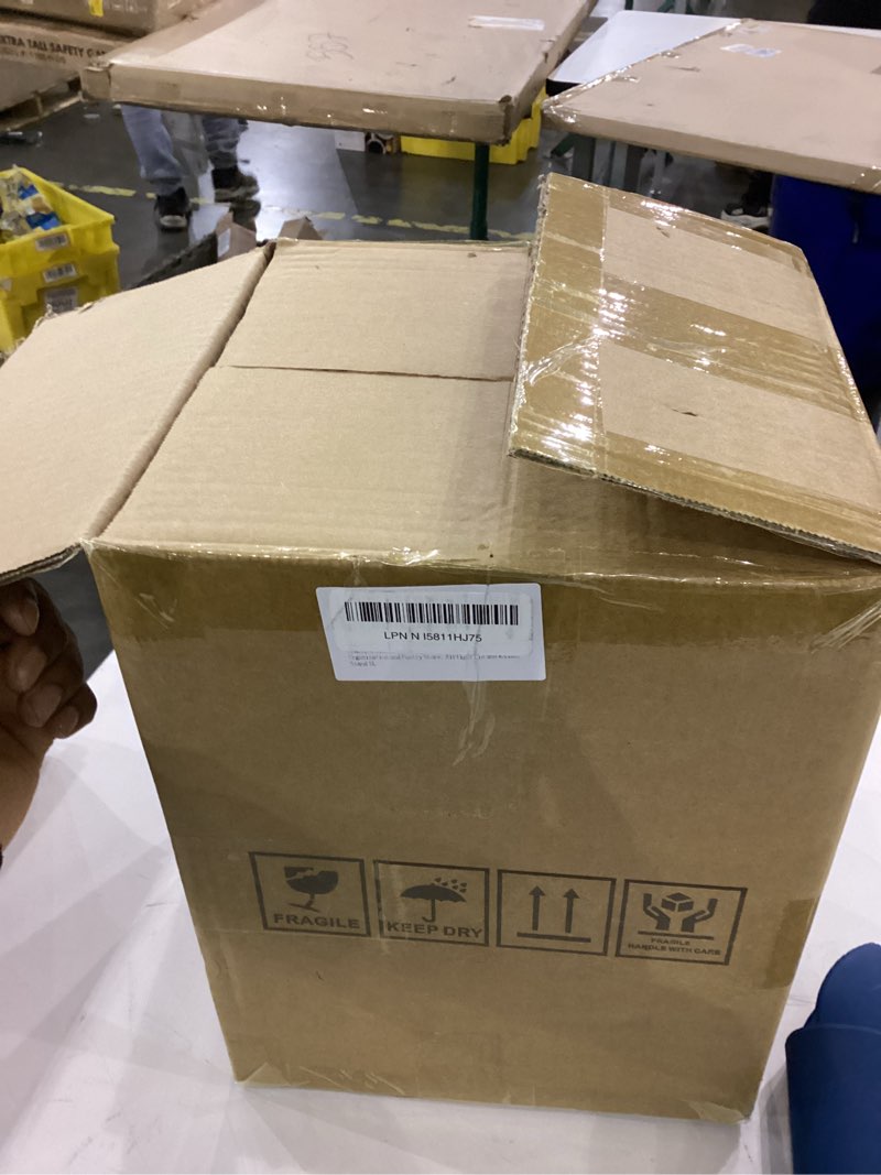 Condition photo showing New/Like New for Rice Dispenser, Rice Storage Container, Flour and Cereal Container for Kitchen Organization and Pantry Store, Glass Cereal dispenser with Airtight Lid and Wooden Stand 5L