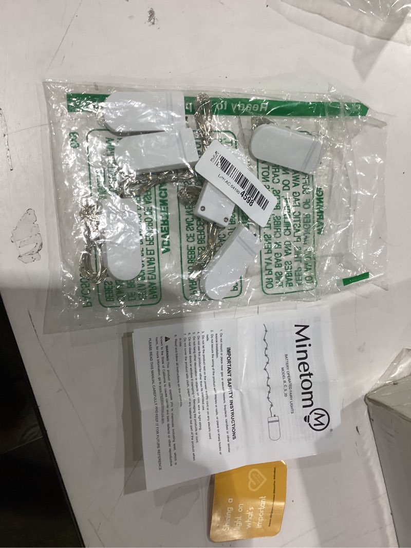 Condition photo showing Good Condition for Similar to stock photo Minetom 6 Pack Fairy Lights Battery Operated String Lights - LED Waterproof Silver Wire Firefly Lights Waterproof for DIY Crafts Wedding Décor Table Centerpieces Mason Jars Party 6 Pack Warm White