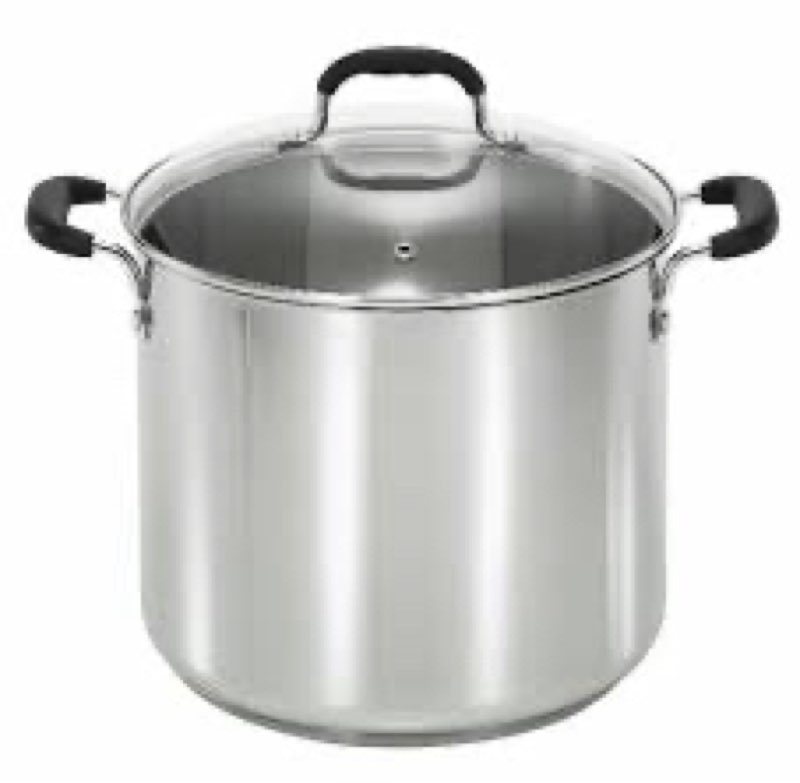 t-fal specialty stainless steel stockpot 12 quart oven safe 350f pots and pans, cookware silver