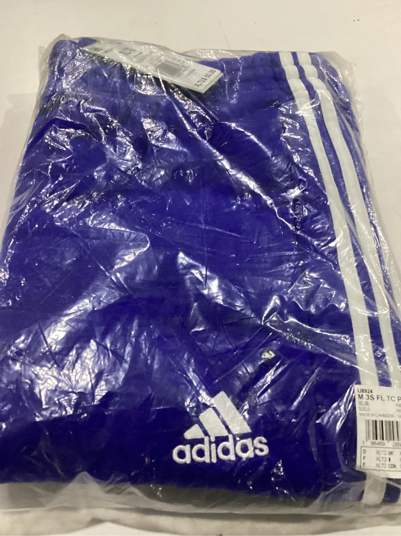 Adidas Mens Essentials Fleece 3-Stripes Tapered Cuffed Pants, Semi Lucid Blue, X-Large, Tall 2 Inche