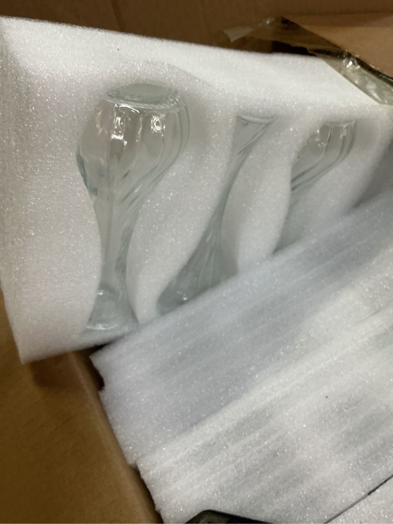 Condition photo showing New/Like New for sandraheer glass bud vases in bulk set of 24, small glass vases for flowers mini clear bud vases for centerpieces vintage vases for wedding home table decorations clear-24 pcs