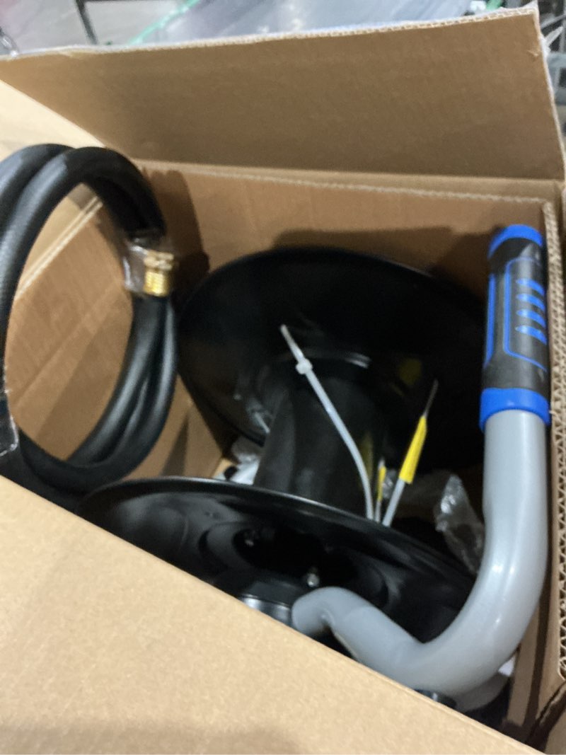 Condition photo showing As Is for kobalt poly combo 75-ft stand hose reel