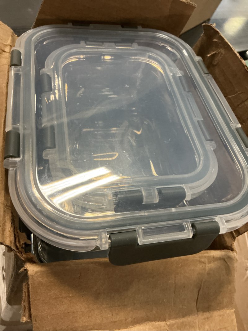 Condition photo showing As Is for 36-Piece Food Storage Containers with Lids(18 Container & 18 Lid), Plastic Food Containers for Pantry & Kitchen Storage and Organization, BPA-Free, Leak Proof, Reusable with Labels & Pen 36 Piece