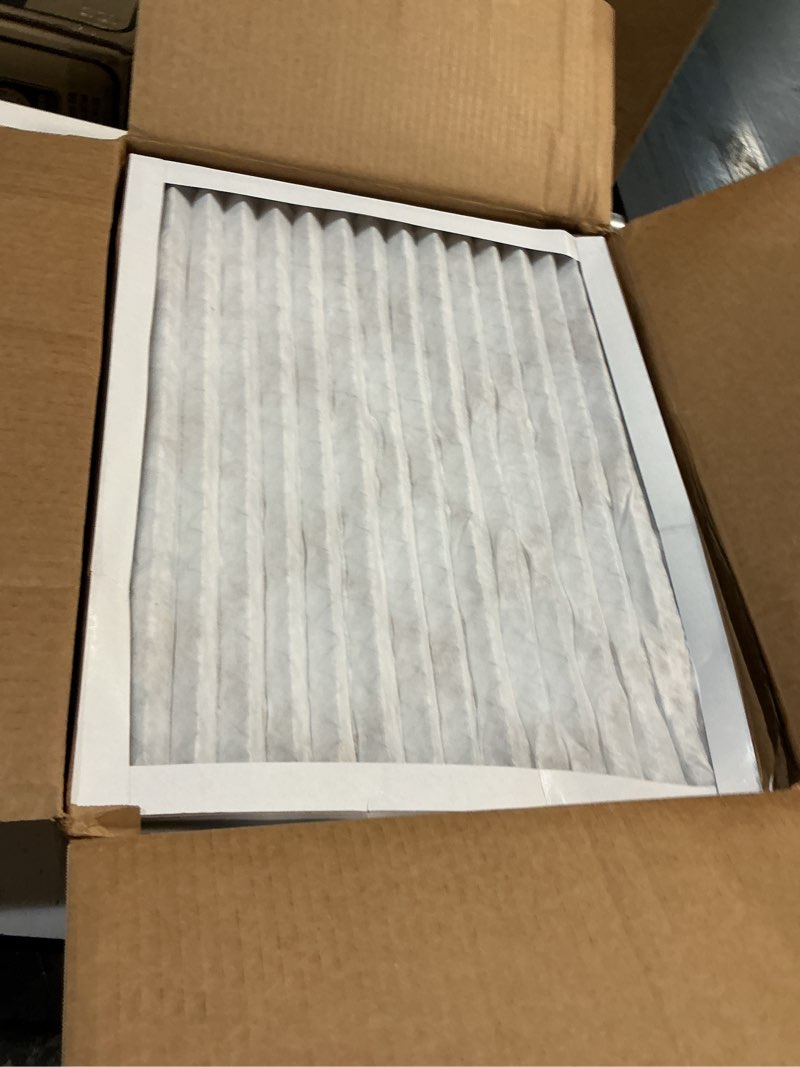 Condition photo showing As Is for amazon basics 16x20x1 air filter 6-pack, merv 8 ac furnace filters, allergy control, removes dust, lint and pollen, electrostatic (actual size: 15.75" x 19.75" x 0.75")