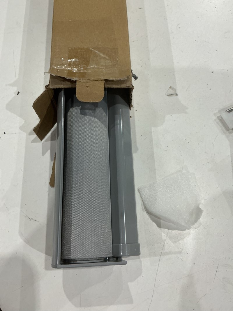Condition photo showing Good Condition for chrisdowa cordless zebra blinds for windows, dual layer free-stop light filtering window roller shades, pull down privacy zebra shades for home, office, bedroom, door (32" w x 72" h, light grey) 32"w x 72"h light grey