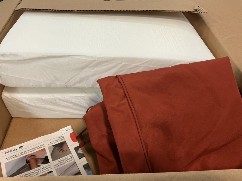 Condition photo showing Good Condition for favoyard outdoor bench cushion 45 x 18 inch waterproof patio furniture cushions 3-year color fastness garden sofa settee couch swing pads with handle and adjustable straps, spice spice 45 x 18 in