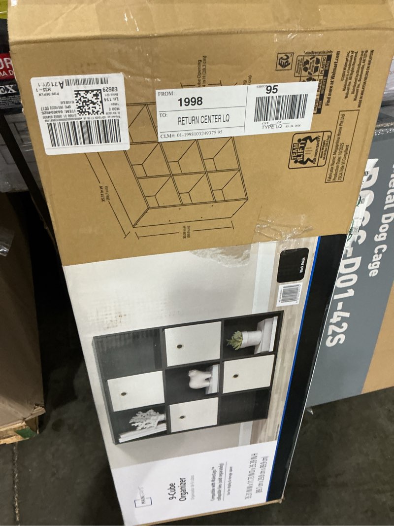 Condition photo showing Good Condition for mainstays 9-cube storage organizer, black