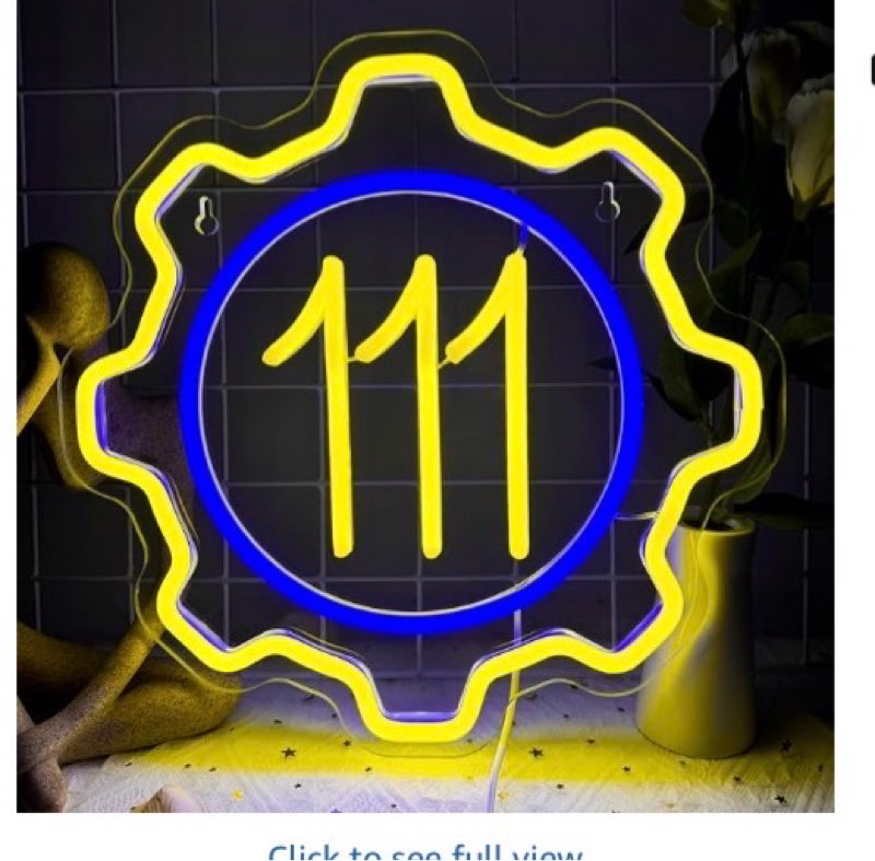 Foxiden Gear 111 Neon Signs for Wall Decor, Shelter Game Merchandise,Usb Dimmable Gaming LED Neon Li