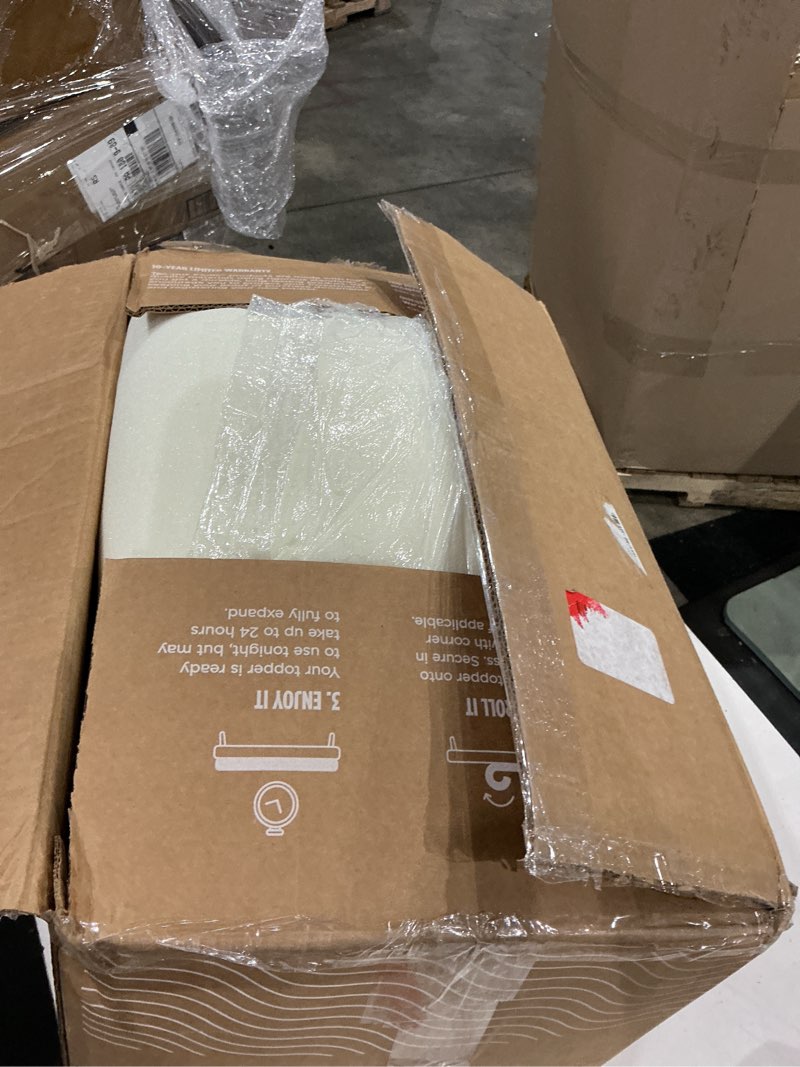 Condition photo showing As Is for tempur-cloud 2-inch mattress topper, king,white king 2"