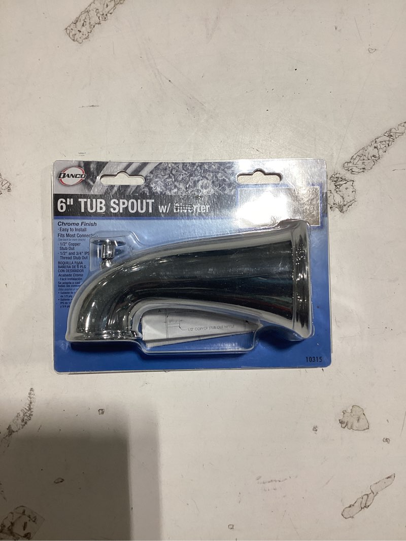 Condition photo showing Good Condition for danco chrome wall-mount universal fit bathtub spout with diverter