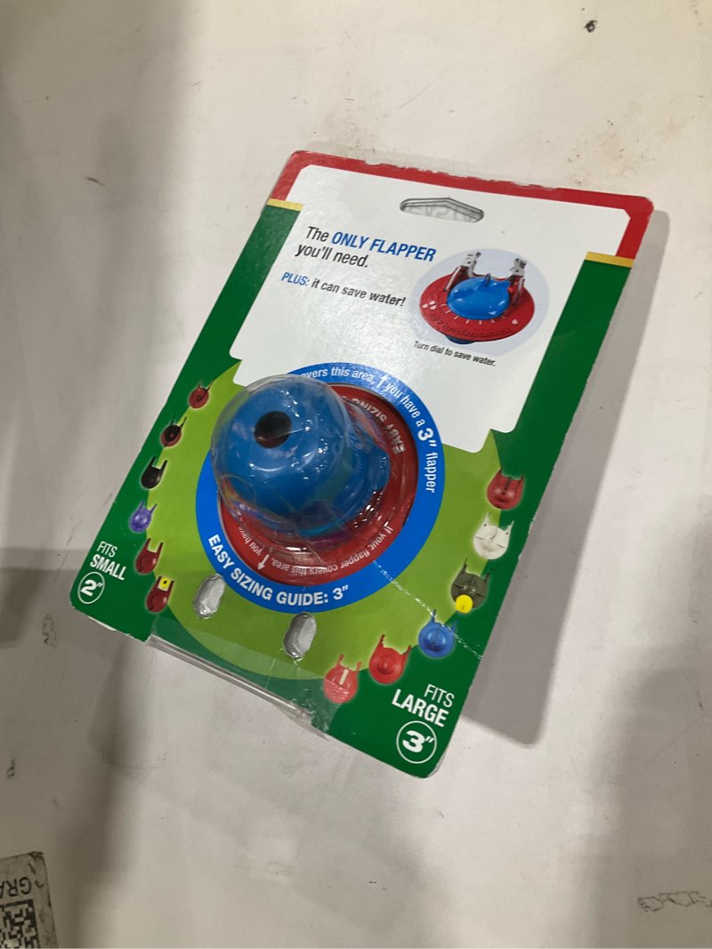 Condition photo showing New/Like New for Fluidmaster 523A-009-T4 Super 2 in, or 3 in. Toilet Flapper, Red/Blue