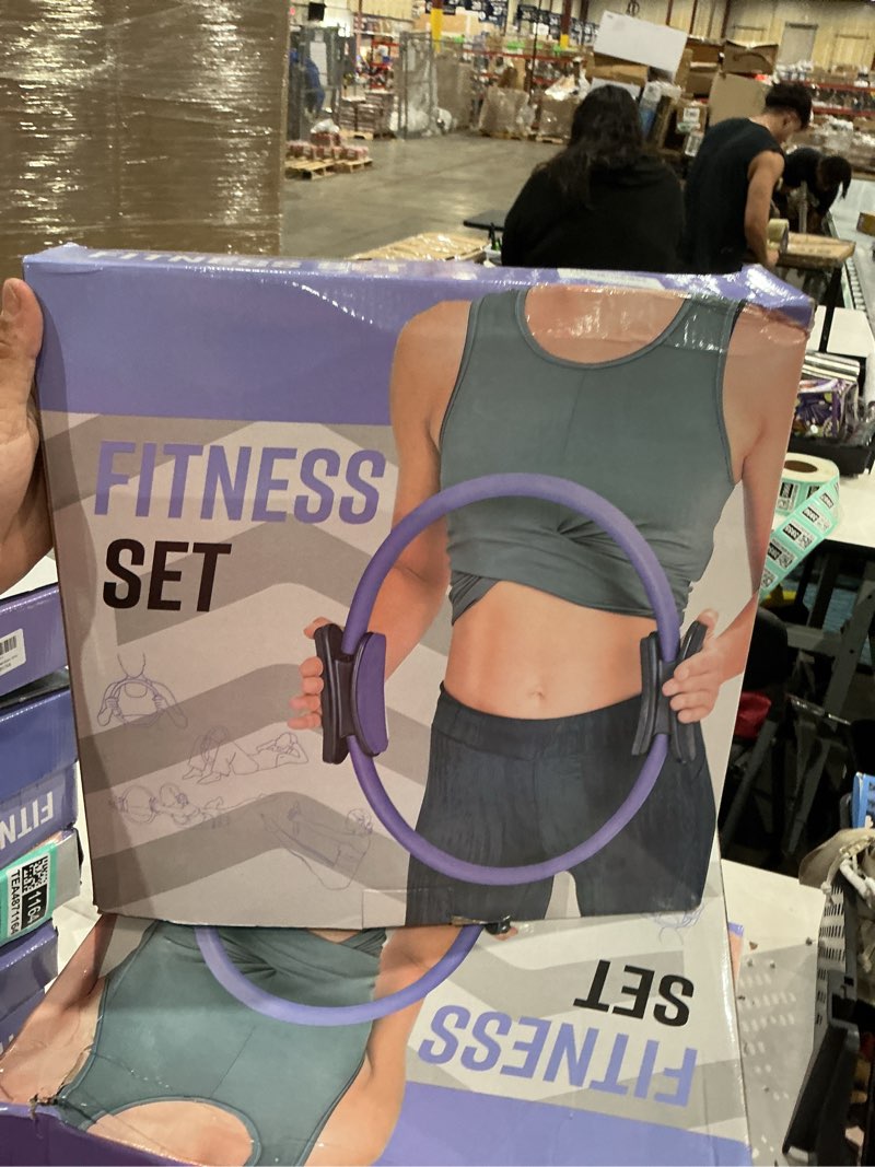 Condition photo showing Good Condition for home workout pilates kit for women, better me pilates ring and ball set essentials equipment, with 5 resistance bands, massager roller, yoga starter accessories for toning arms, thighs & core purple -14 pcs