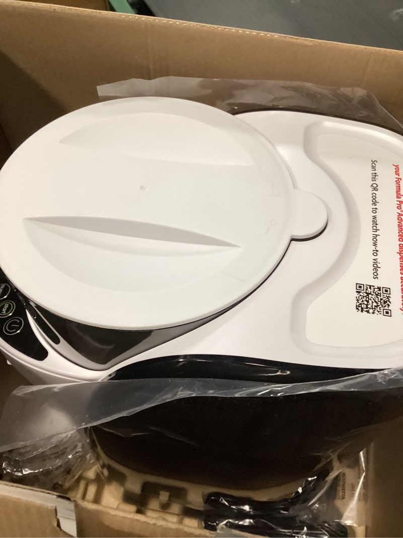 Condition photo showing As Is for Baby Brezza New and Improved Formula Pro Advanced Formula Dispenser Machine - Automatically Mix a Warm Formula Bottle Instantly - Easily Make Bottle with Automatic Powder Blending, White