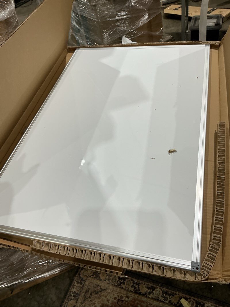 Condition photo showing Good Condition for walglass magnetic white board, 36" x 24" double-sides dry erase white board for wall, hanging or mounted whiteboard, horizontal or vertical, silver aluminium frame, home, school, office, kitchen white 1-pack 36" x 24"