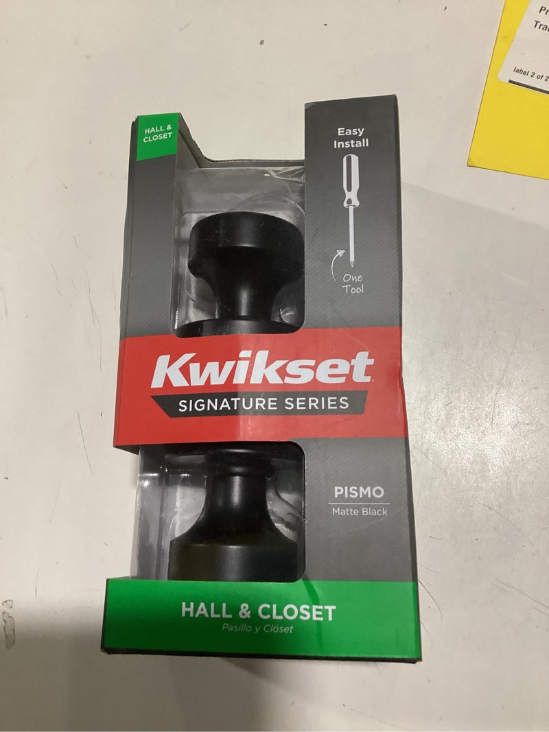 Condition photo showing Good Condition for kwikset signature series pismo matte black knob right or left handed