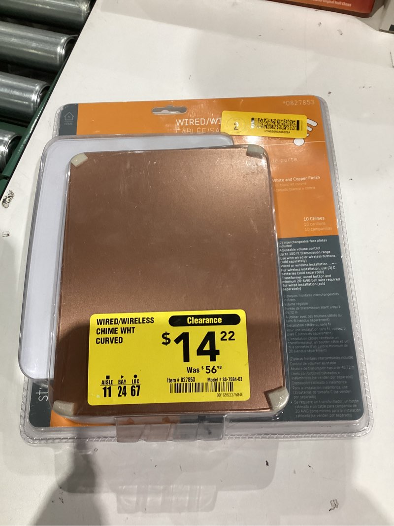 Condition photo showing New/Like New for Style Selections Wired Wireless Doorbell Kit 10 Chime 2 0827853