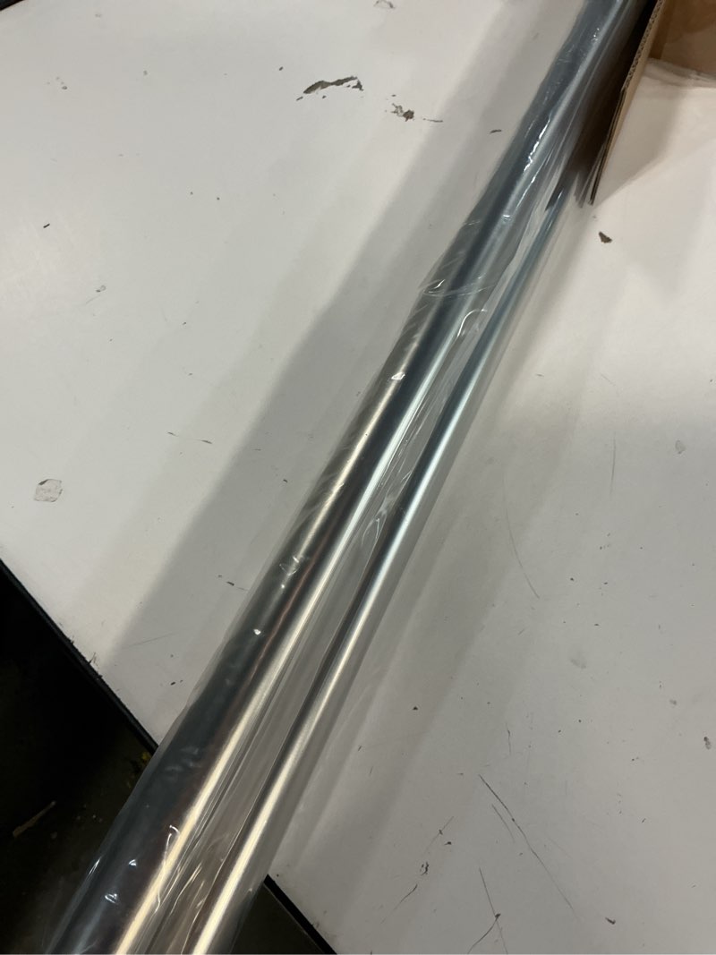 Condition photo showing As Is for Ivilon Decorative Window Curtain Rod - Carved Square Finials, 1 1/8 in Rod, 72 to 144 in. Satin Nickel