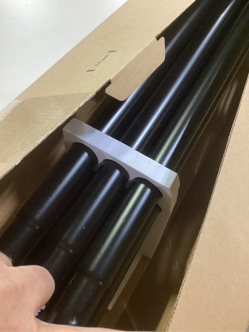 Condition photo showing Good Condition for KAMANINA Extra Long Curtain Rods for Windows 120 to 170 Inch, 1 Inch Black Heavy Duty Curtain Rods 140 to 195 Inch, Adjustable Drapery Rods with Twisted Cage Finials Black 140-195"