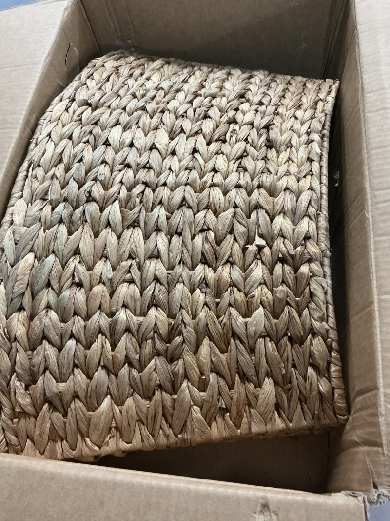 Condition photo showing Good Condition for YANGQIHOME 36in Christmas Tree Collar, Rattan Tree Skirt, Large Woven Water Hyacinth Tree Base Cover for Home Decoration with Cord Cut-Out 36 inch