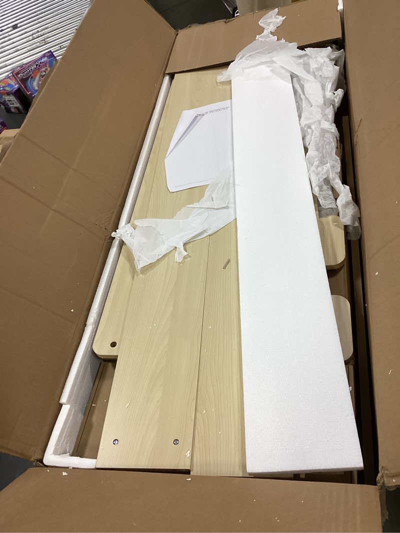 Condition photo showing New/Like New for Amazon Basics 120 Piece Wooden Train Set with Table, Sturdy Tracks and Storage Bin, Multi-Activity, Kids Gift for Age 3Y+, 47.44 x 33.46 x 16.14 inches