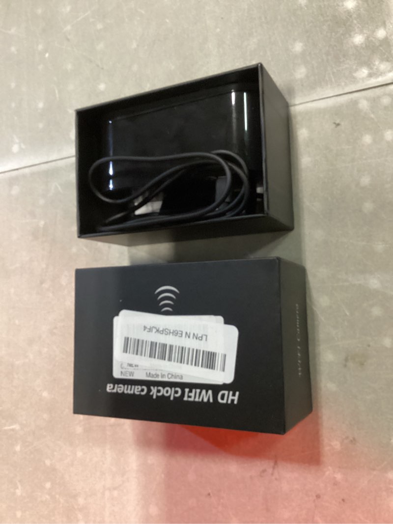 Condition photo showing Good Condition for wireless wifi mini camera with clock for for outdoor/indoor, security camera with ai motion detection,night vision,easy to use & install black clock