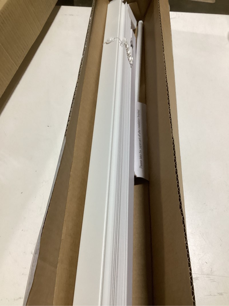 Condition photo showing Good Condition for UNISHADES No Drill Blinds for Windows 1" Vinyl L-Shaped Slats Cordless Mini Blinds for Home, for Window Size 27" W × 36" H White White 27" W × 36" H