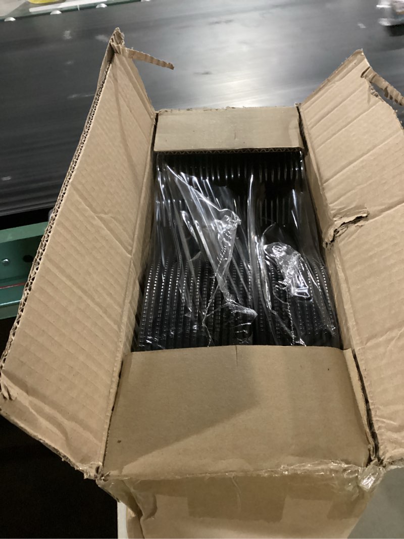 Condition photo showing item condition for Ergonomic Curved Plastic Hangers 50pack - No Shoulder Bump Design, Non-Slip Grip for Delicate Fabrics, Heavy Duty Clothes Hangers, Holds Up to 11lbs - Ideal for Silk, Coats & Winter Wear(Black) Black 50pack-black