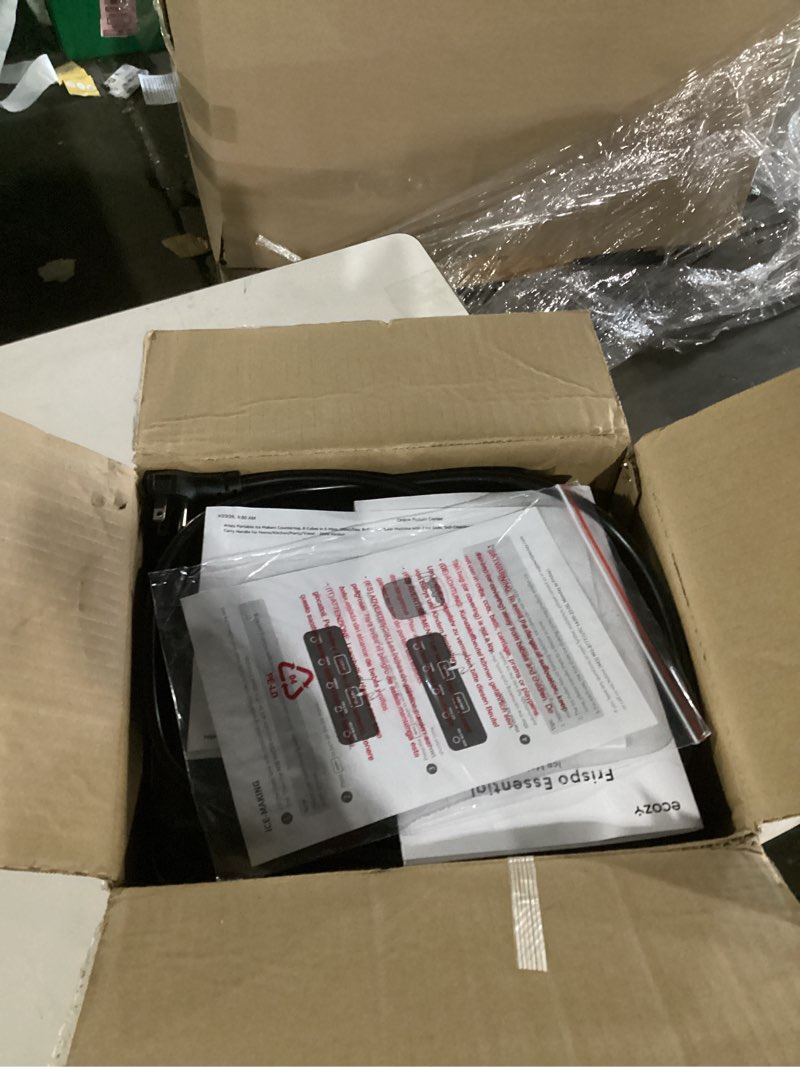 Condition photo showing Good Condition for ecozy portable ice makers countertop, 8 cubes in 6 mins, 26lbs/day, bullet ice maker machine with 2 ice sizes, self-cleaning ice maker with carry handle for home/kitchen/party/travel - 2026 version