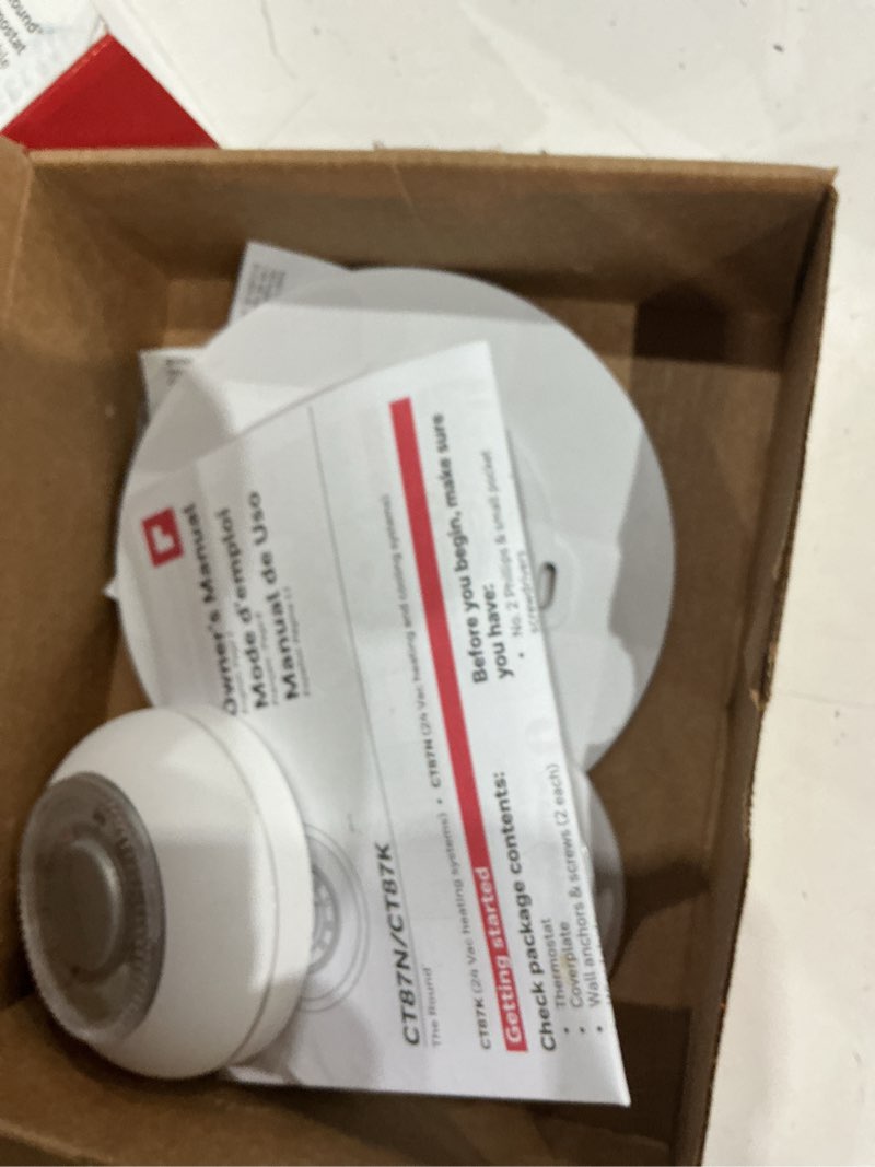 Condition photo showing As Is for honeywell home manual heat only thermostat