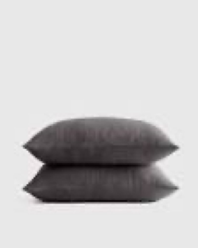 organic cotton gauze sham set, standard, charcoal